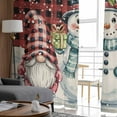 thumbnail image 6 of Christmas Snowman Sheer Curtains 72 Inches Long, Red Gnomes Snow Buffalo Plaid Light Filtering Window Curtains for Living Room/Bedroom, Rod Pocket Voile Sheer Curtain Drapes, 52"W x 72"L, 2 Panels, 6 of 9