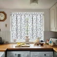 thumbnail image 5 of Farmhouse Kitchen Curtains 24 Inch Length Country Window Curtain Over Sink Rustic Small Short Tier for Bathroom Cafe Rod Pocket (2 Panels, 27.5" W x 24" L), 5 of 6
