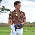 thumbnail image 4 of Daiia Coffee and Flowers Pattern Men’s Polo Shirts,Solid Deck Shirt,Classic Fit, Breathable Cotton Polo for Casual and Sport Wear-X-Large, 4 of 7