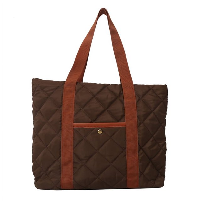 Bolso de mano hinchado para mujer bolso de invierno de ocio para niñas de Color de contraste de gran capacidad