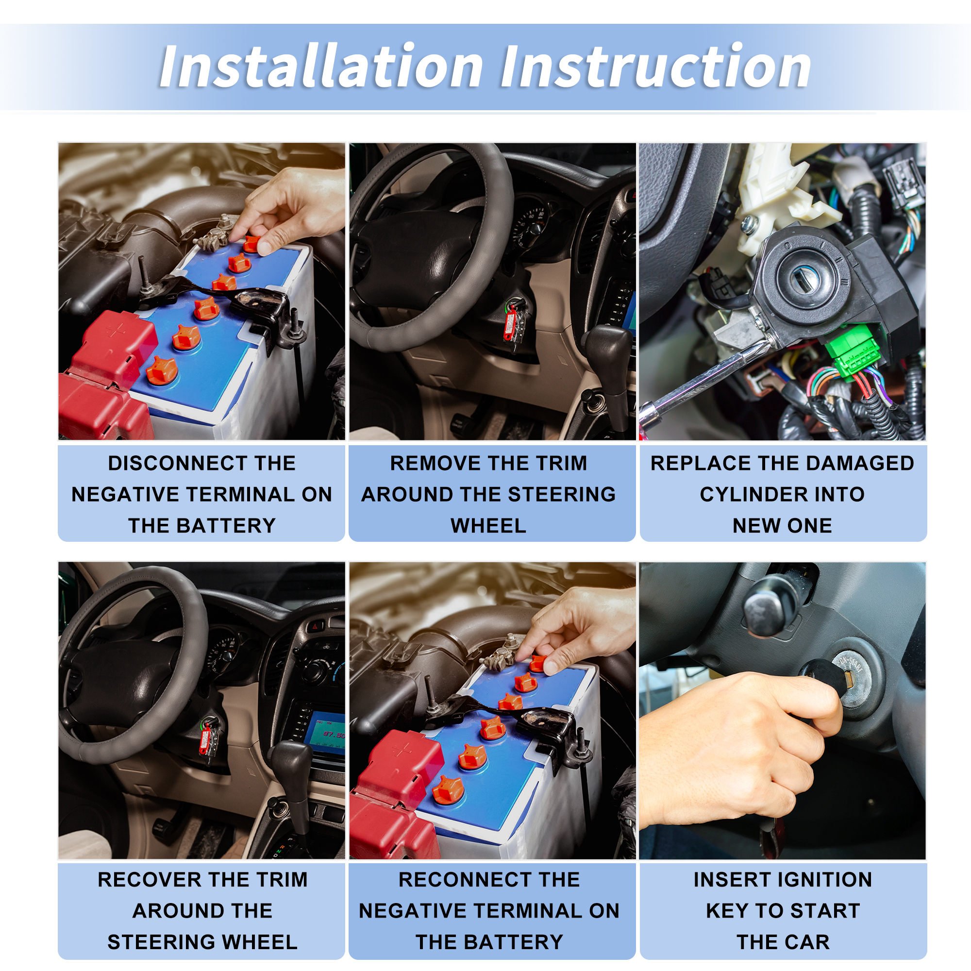 Unique Bargains No.8XL669WERA Ignition Lock Cylinder for Dodge for Ram Promaster 2014-2021