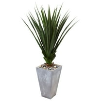 Nearly Natural 5 ft.H Spiked Artificial Agave in Cement Planter (Indoor/Outdoor)