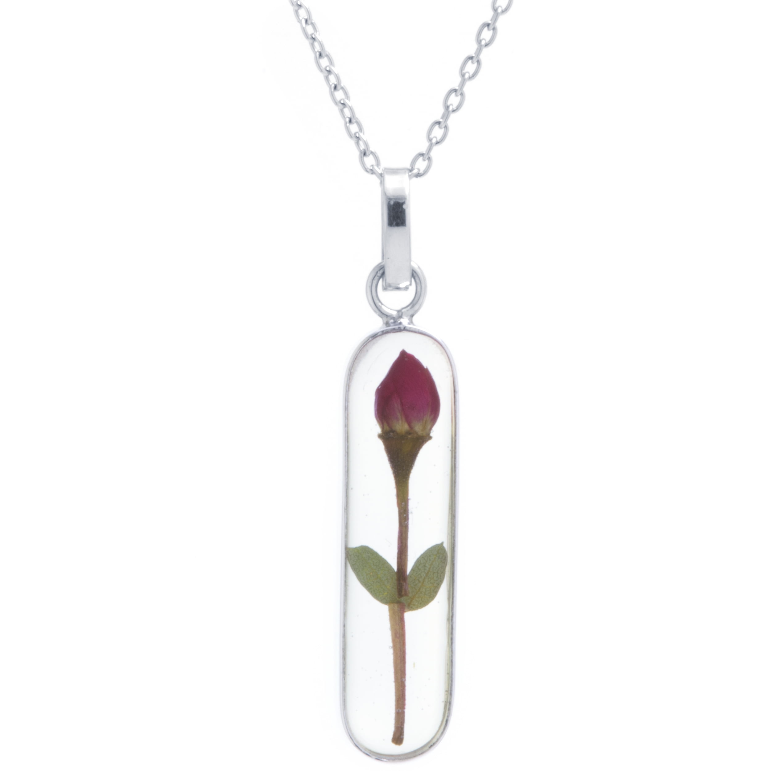 Marisol & Poppy Oval Flower Rose Pendant Necklace 18