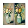 thumbnail image 2 of Designart "Blossoming Wildflowers in Retro Palette I" Floral Wall Art Set Of 2 - Traditional Beige Gallery Wall Set For Home Decor, 2 of 6