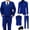 Blue, variant on Men's Suit Slim Fit 3 Pieces Suit Set, Business Casual Suits for Men Two Button Soild Jacket Vest Pants Set with Tie