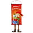 thumbnail image 2 of Merry Christmas Santa Elk Snowman Print Hanging Legs Banner Flag  Door Decor, 2 of 9