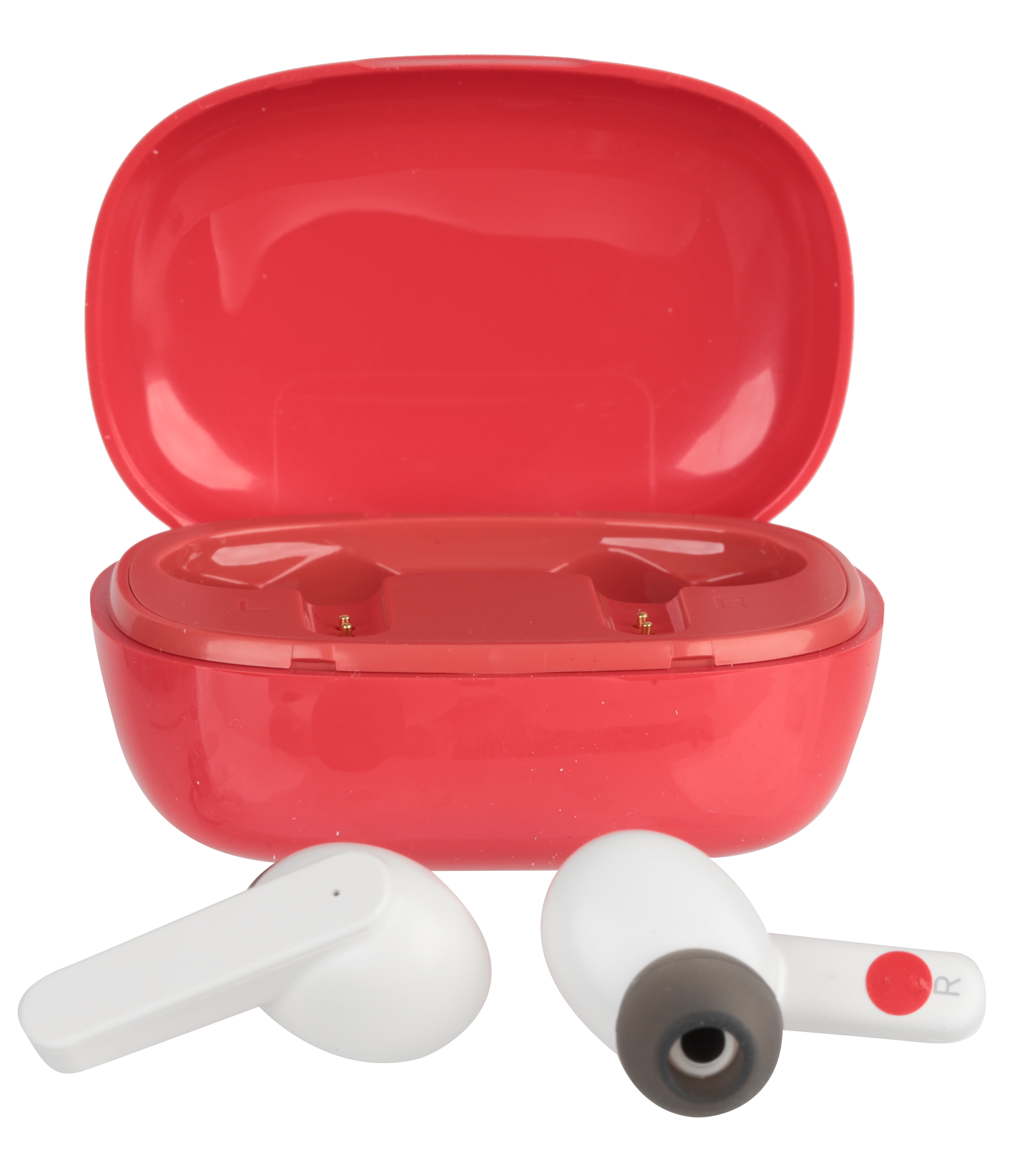 Wireless Bluetooth Earbuds, Glossy Red with Charging Case and 20 Hours Playtime