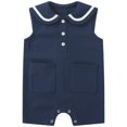 thumbnail image 1 of Traje de una sola pieza Pureborn para bebés y niños, náutico, sin mangas, de algodón, 1 of 5