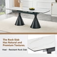 thumbnail image 6 of Sumdeal 7-Piece Dining Table Set for 6, Extendable Table with Dark Gray PU Chairs, 6 of 9