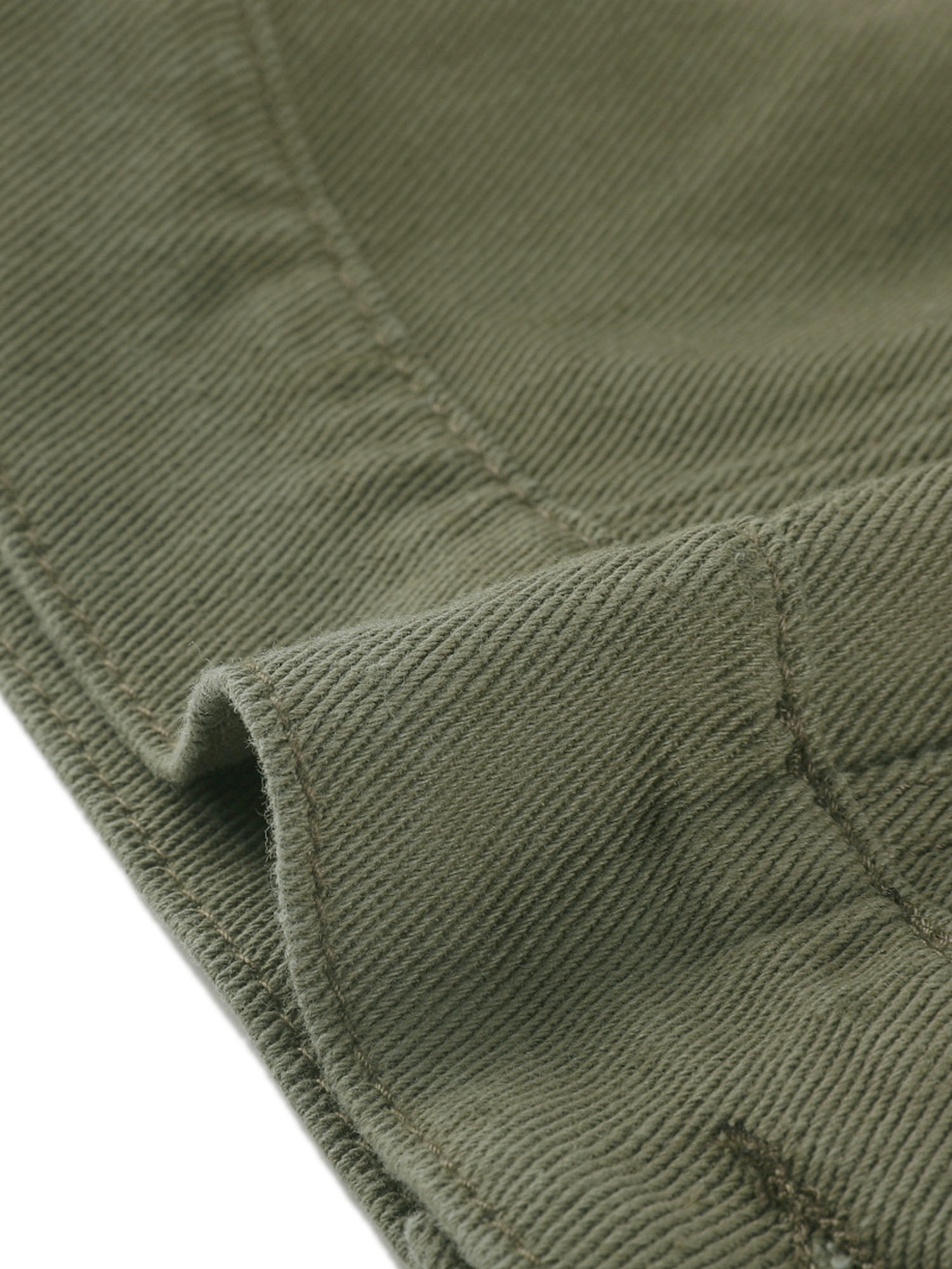 DARING DIVA Women's Button Down Long Sleeve Cropped Denim Jacket L Olive Green