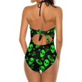 thumbnail image 4 of NICKSUN Maillot de Bain une Pièce pour Femmes Contrôle du Ventre Maillot de Bain Modeste Col en V, 4 of 9