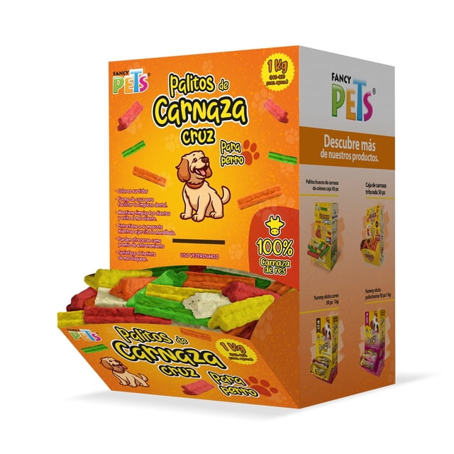 Fancy Pets. Caja de Palitos de Carnaza Cruz para Perros 1kg
