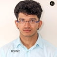 thumbnail image 2 of RSINC Combo Tag Rimless Frame Eyeglass Spectacle For Men And Women Modern Collage Fashion School Ladies Sports Tag Black Black & Blue Blue 51-18-140, 2 of 2