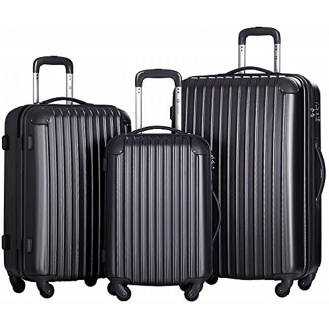 Brio Luggage 1600-Black Hardside Spinner Luggage Set No.1600, Black ...