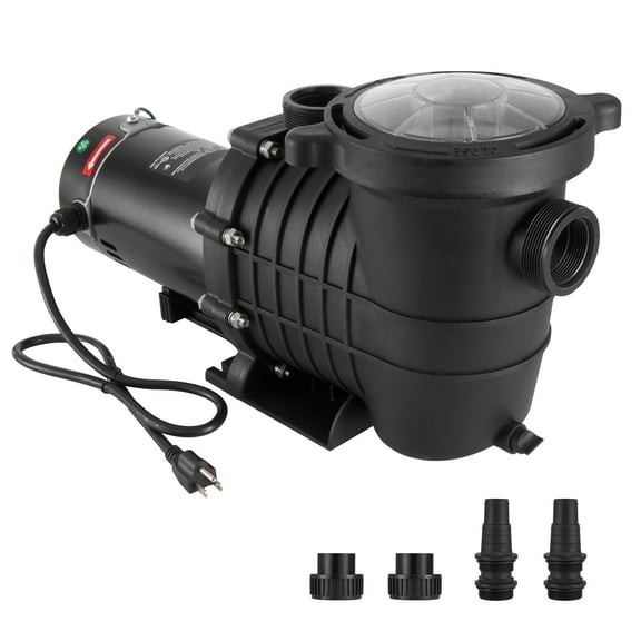 KFFKFF 2HP Swimming Pool Pump for Above Ground Pools, 110 GPM High Flow, Max. Lift of 59 ft, Single Speed Pool Pump with Filter Basket for Hot Tubs and Spas, 110V/240V