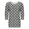 thumbnail image 7 of EchfiProm Womens Relaxed Fit Tops T-Shirts Gray Crew Neck Pullover Polka Dot Winter for Women, 7 of 7