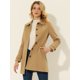 thumbnail image 2 of Abrigo Largo De Invierno Con Cuello Peter Pan Para Mujer Caqui Solido XS, 2 of 5