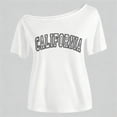 thumbnail image 5 of Girl's Letter Print T Shirts Short Sleeve Tube Off The Shoulder Comfortable Fit Lightweight Summer Tunic Tops White,120, 5 of 5