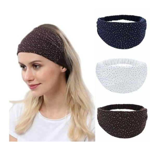 3-Piece Glitter Headbands Set Vintage African Print Scarves Sparkly Hair Accessories for Women Perfect Gift for Her