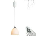 thumbnail image 1 of FSLiving Adjustable Height H Type Track Lighting Lamp 4 Ft Modern Frosted White Glass Bell Shade, Smart Edison Bulbs, 2200K-6500K Track Mount with Timer Decorate for Dinning Table, (Chrome), 1 of 8