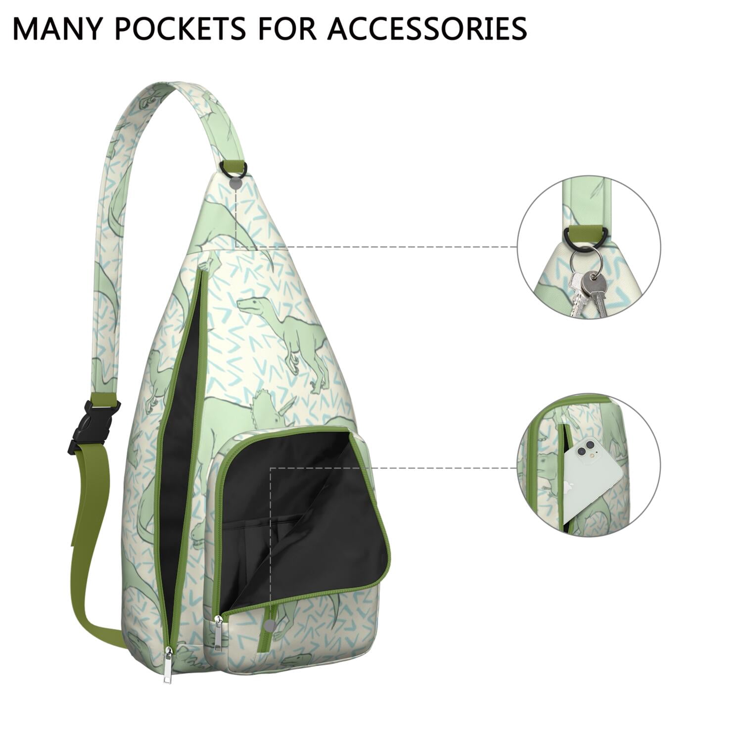 Cartoon Dino Sling Bag&nbsp;- Cute Dinosaur Print Crossbody Pack (Perfect Gift)
