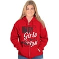 thumbnail image 4 of Indy Girls Like it Fast Funny Indiana Womens Plus Size Graphic Zipper Hoodie Brisco Brands 2X, 4 of 5