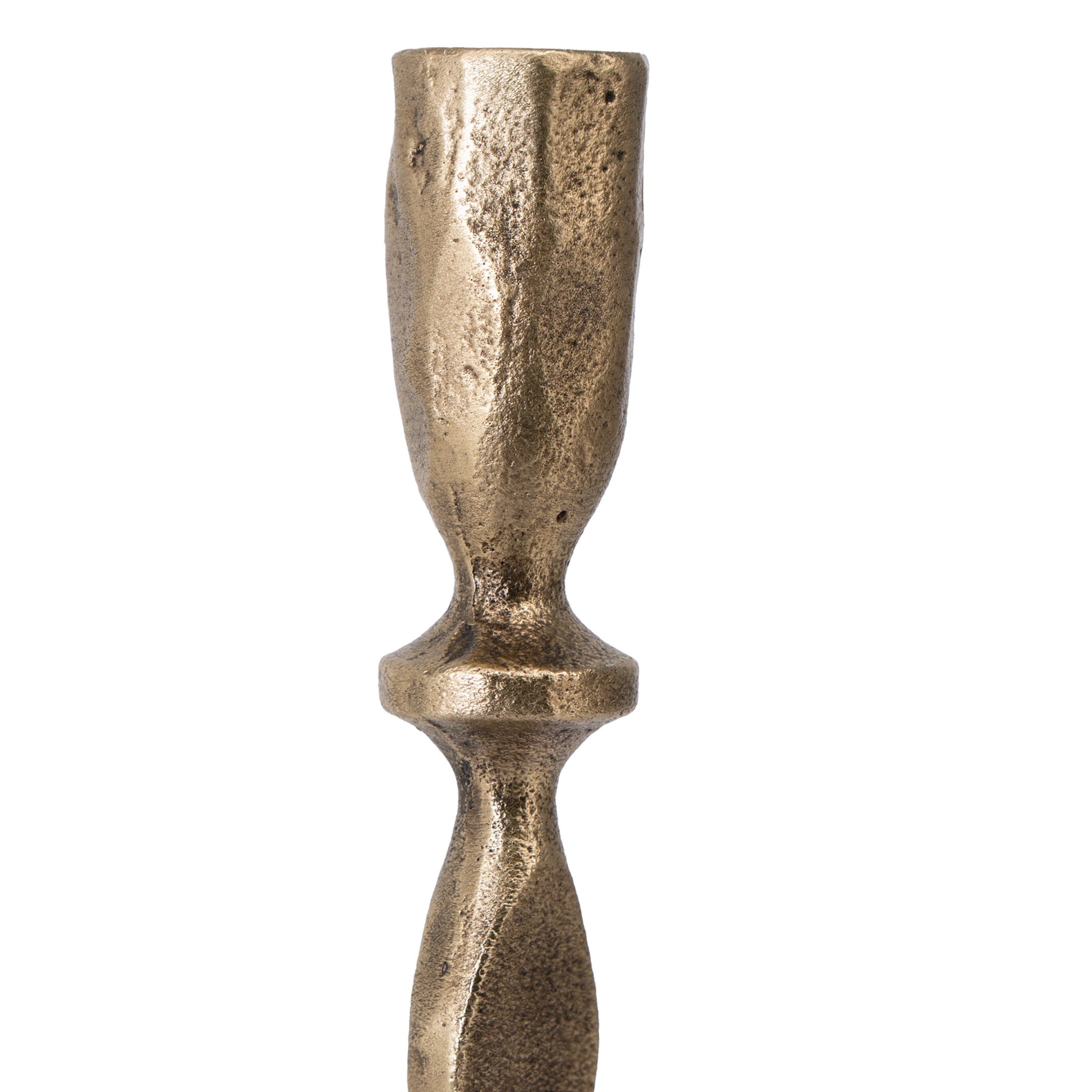 My Texas House Gold Christmas Taper Candle Holder, 9"