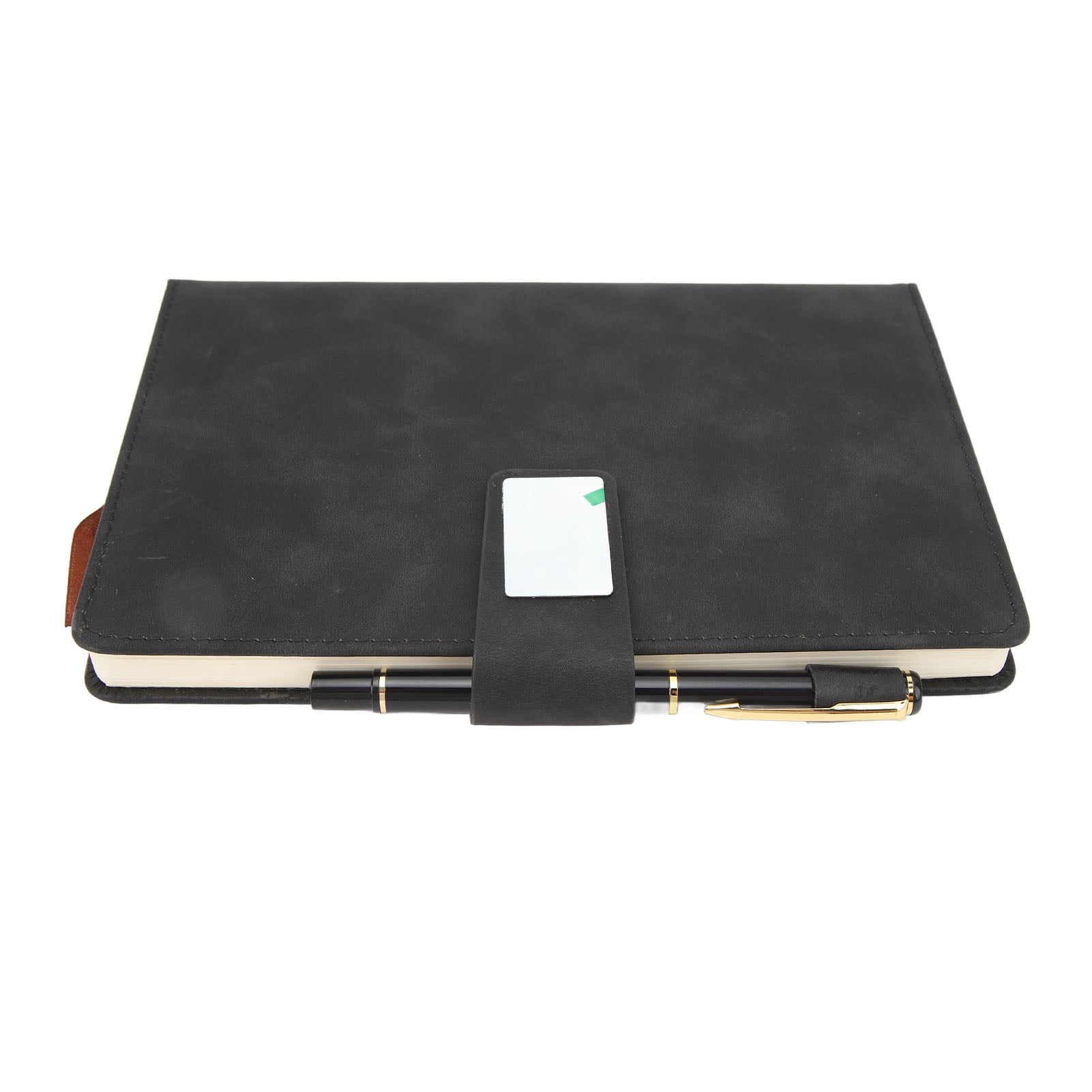 YAHHU A5 Notebook PU Leather Cover Ribbon Bookmark Ink Proof Thick Ruled Paper Journal with Pen and Box for Office Travel Black (8.27 inches / 21 cm)