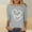 Gray, variant on Goodtrade8 3/4 Sleeve Tops for Junior Spring Pullover Plus Size Casual Summer Valentine Cute Graphic Fashion Womens T-Shirts Crew Neck