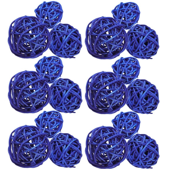 PTOOTP 30pcs Decorative Spheres Blue Rattan Bowl Filler Wedding Decor Home Decoration Centerpieces