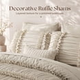 thumbnail image 2 of Lipa Full Comforter Set,7-Piece Bed in a Bag,Ruffled Design Bedding Set,Comforter,Flat Sheet,Fitted Sheet,Pillowcases and Shams,Beige, 2 of 10