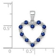 thumbnail image 4 of 14k White Gold Diamond and Sapphire Heart Pendant Charm, 4 of 4