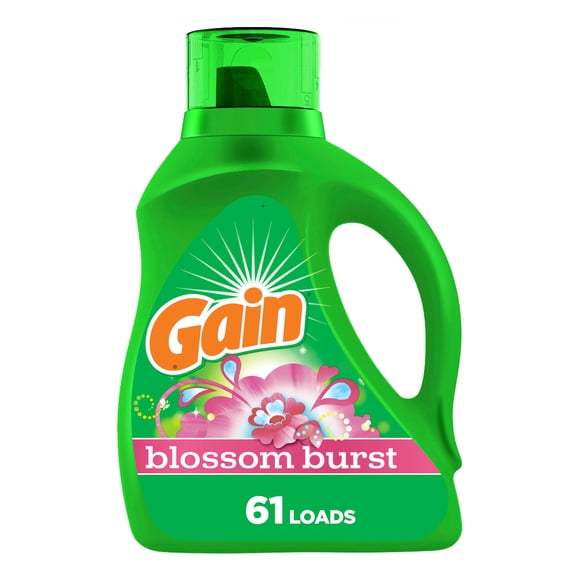 Gain Liquid Laundry Detergent, Blossom Burst Scent, 2.39 L, 61 loads, Freshness + Odour Fighting, Laundry Detergent Liquid Soap, HE compatible