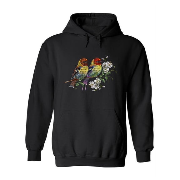 Embroidery Birds  Hoodie Women -Image by Shutterstock, Female Large