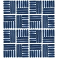thumbnail image 3 of Geometric Duvet Cover Set, Modern Stripes in Squares Shape Geometrical Minimalist Design Print, Decorative 3 Piece Bedding Set with 2 Pillow Shams, Queen Size, Night Blue and White, by Ambesonne, 3 of 3