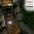 thumbnail image 6 of Alpine Corporation 61" x 18" x 20" Polystone Light-Up Cascading Floor Pump Fountain, Mossy Brown, 6 of 12