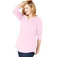 thumbnail image 2 of Just My Size Women's Plus Size Split Neck Tunic, Paleo Pink, 2X, 2 of 4