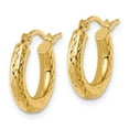 thumbnail image 5 of Auriga Fine Jewelry 14K Yellow Gold Diamond-cut 3mm Round Hoop Earrings for Women, 5 of 5