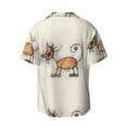 thumbnail image 2 of KLL Brown Cat Cartoon Print Men's Shirt Short Sleeve Button Down Summer Cuba Beach Shirts- Large, 2 of 7
