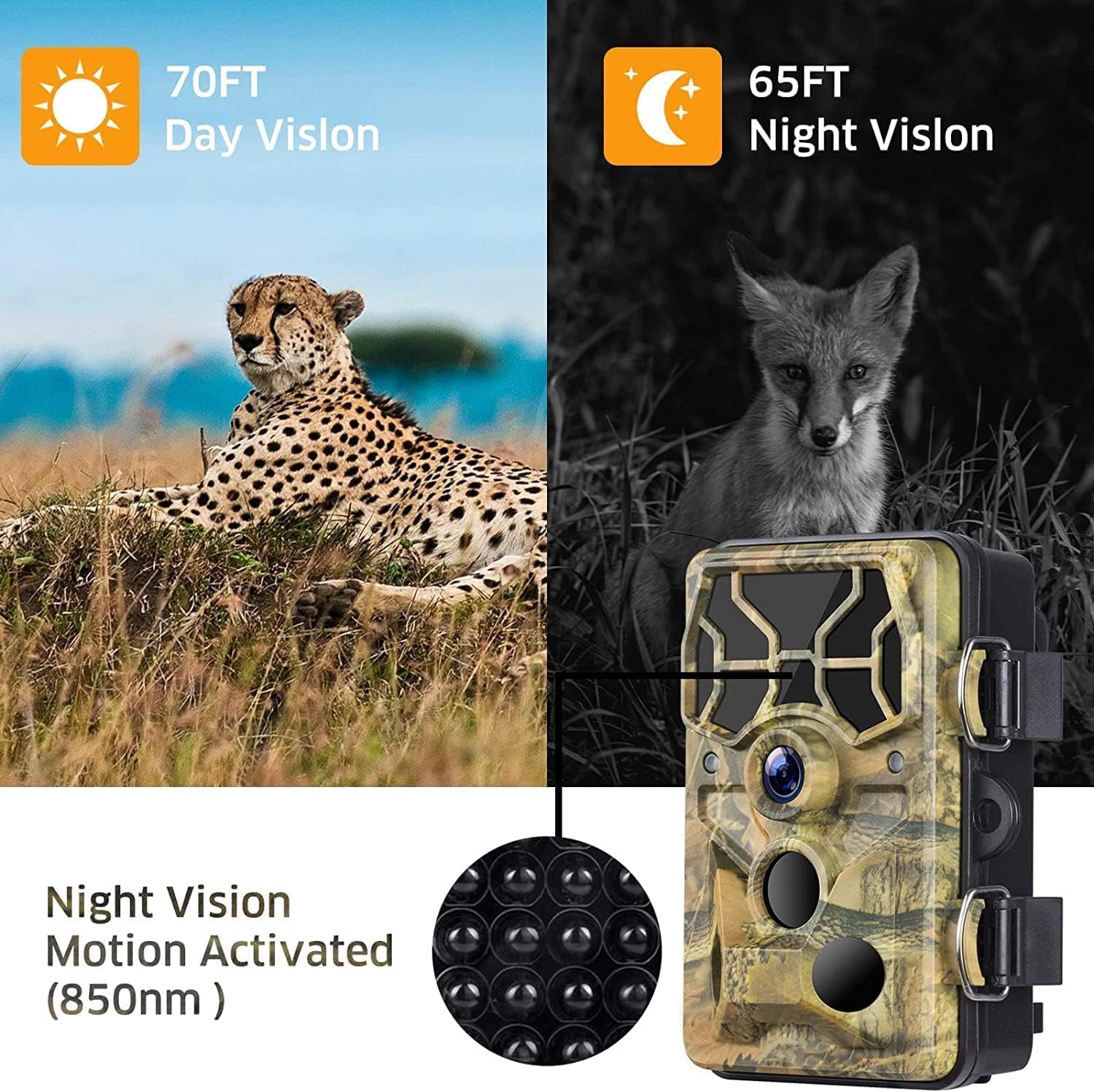 Campark H80 20MP WiFi Bluetooth Hunting Trail Camera with Night Vision, Waterproof