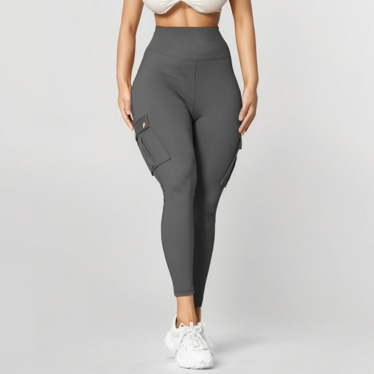 Baocc Yoga Pants with Pockets for Women Workwear Fitness Pants Women's High  Elastic Tight Yoga Pants Quick Drying Running Trousers Workout Leggings for  Women Grey 2XL 
