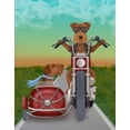 thumbnail image 2 of Fab Funky 12x14 Black Ornate Wood Framed with Double Matting Museum Art Print Titled - Airedale Chopper and Sidecar, 2 of 4