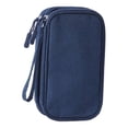 thumbnail image 1 of Kearding Bolsa organizadora Bolsa de doble capa Estuche de transporte multifunción Bolsas para banco de energía Almacenamiento y organización del hogar Azul oscuro, 1 of 6