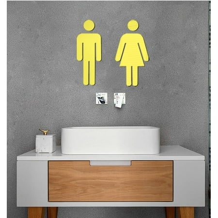 

RTDBG Ceiling Fan Duster Yellow Men And Women Bathroom 3D Acrylic Self-