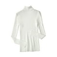 thumbnail image 4 of Cavosen Women's Sweaters Lightweight Knit Long Sleeve Pullover Sweaters Turtleneck Breathable Basic Sweaters Plain Jumper Sweaters Soft Chunky Casual Clothes Winter White, 4 of 5