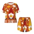 thumbnail image 4 of Naloa Happy Thanksgiving Three Gnomes Women's Short-Sleeved Pajama Set, Loungewear, Summer pajamas, Breathable Cozy - 3X-Large, 4 of 9