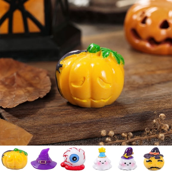Halloween Miniature Ornaments, Tiny Spooky Figurines for Plants, Cute Micro Landscape Decor, Small Craft Props for Fairy Garden Desktop Holiday Decoration