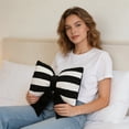 thumbnail image 6 of Bow Pillow Faux Striped Throw Pillow with Core 30x45cm Modern Cute Cushion for Sofa Bed, 6 of 7