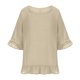 thumbnail image 4 of Vestido de Blusa de Manga Tres Cuartos Con Volantes Y Cuello Redondo de Color Sólido Para Mujer Odeerbi  ODB115545, 4 of 8
