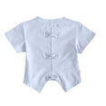 thumbnail image 2 of Cethrio Girls Cotton T-shirts, Crew Neck Short Sleeve Cute Casual Summer Tops Kids Tees Blue Size 3-4 T, 2 of 7